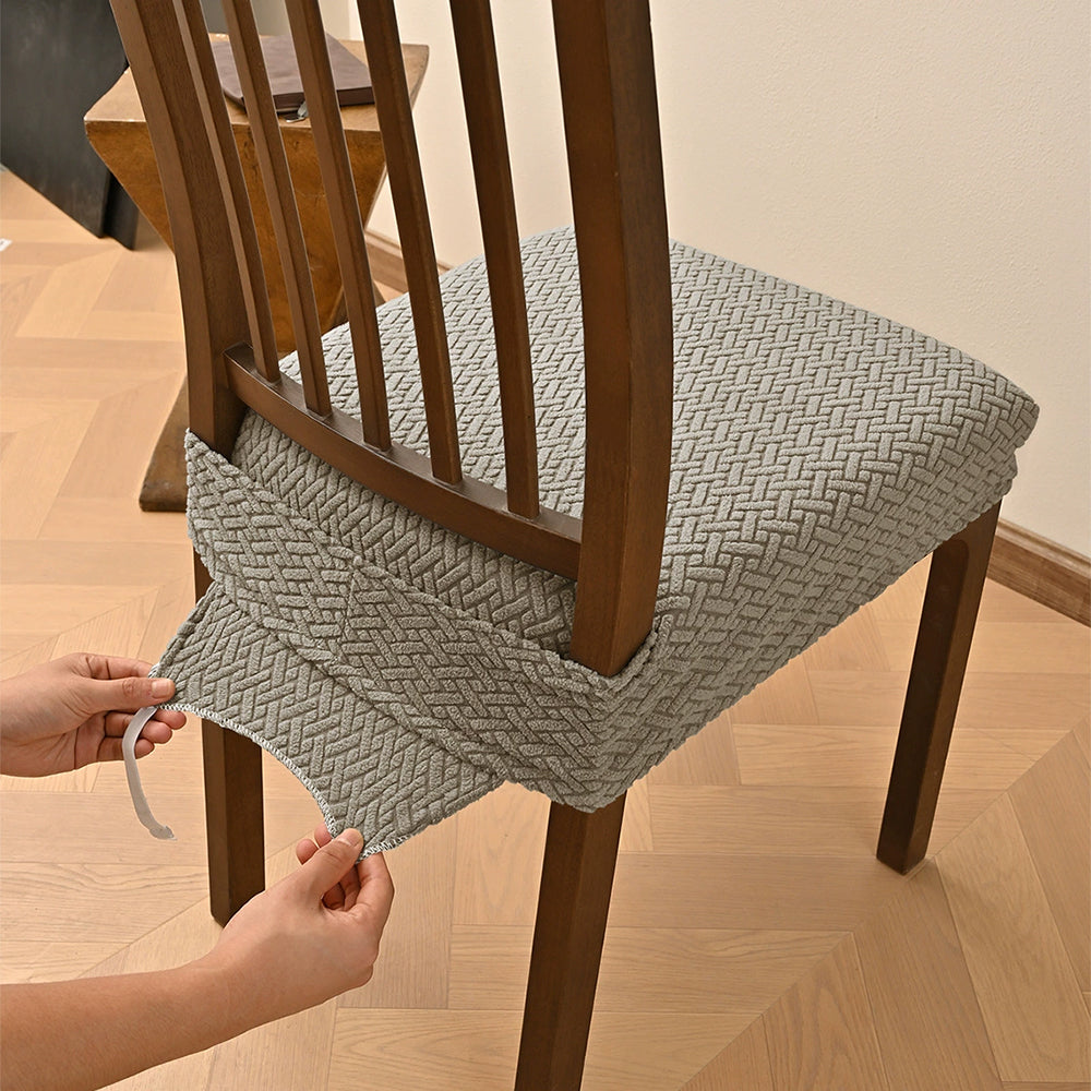 Dining Chair Slipcover – Stretch Jacquard Washable Removable Seat Cover