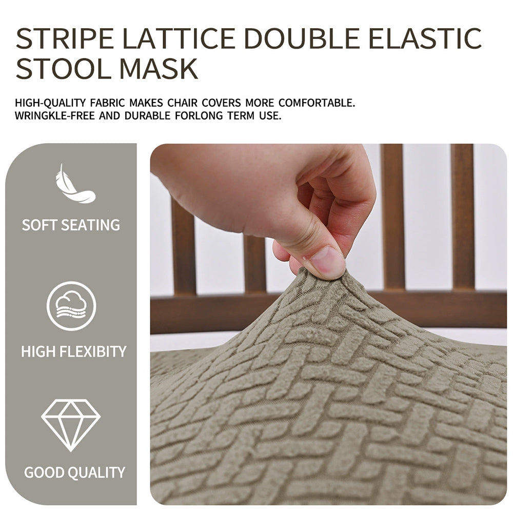 Dining Chair Slipcover – Stretch Jacquard Washable Removable Seat Cover
