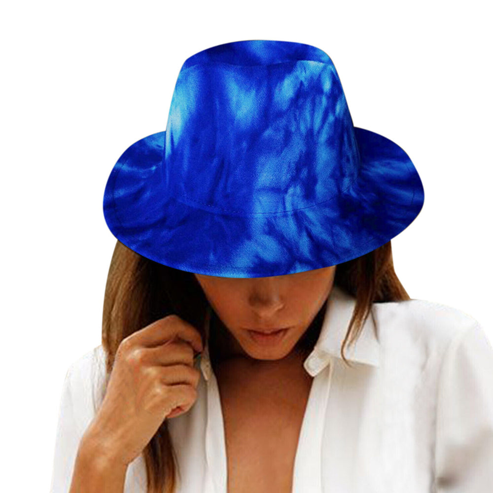 Men Women Jazz Summer Cap Wide Hat Hat Tie-Dye For Party Costumes Print Gift