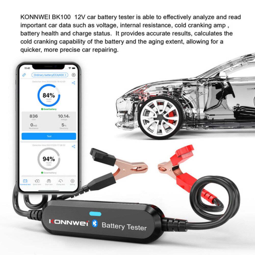 BK100 Digital 12V Car Battery Life Tester Load Test Analyzer Bluetooth Android