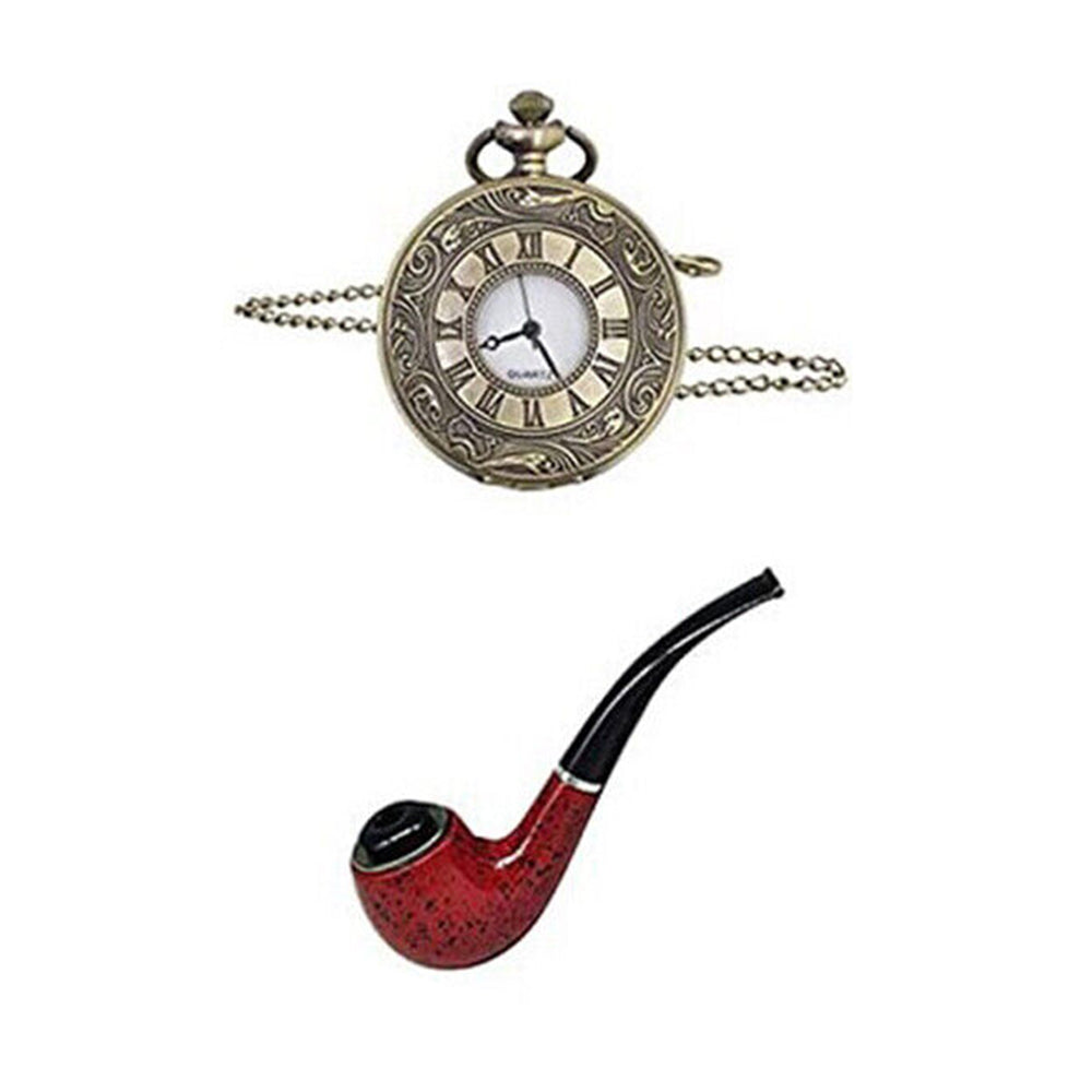 1920s Men's Prom Party Top Hat Pipe Pocket Watch Strap Tie Sets Charm 8 Piece