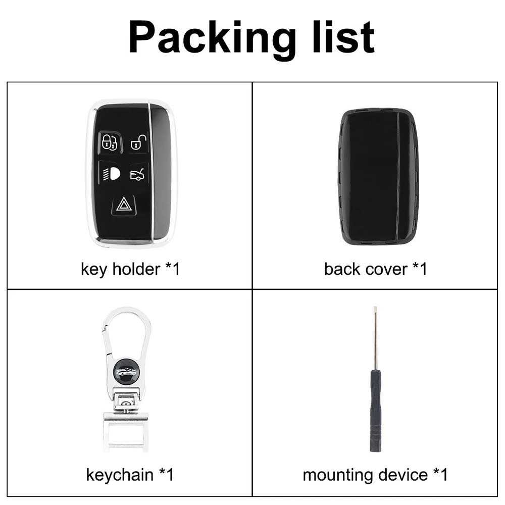 TPU Key Case Cover for Land Rover Range Rover Sport Evoque & Jaguar with Keyring