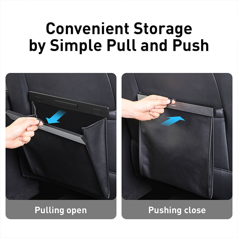 Baseus PU Leather Car Trash Bag - Waterproof, Leakproof Waste Basket with Magnetic Closure