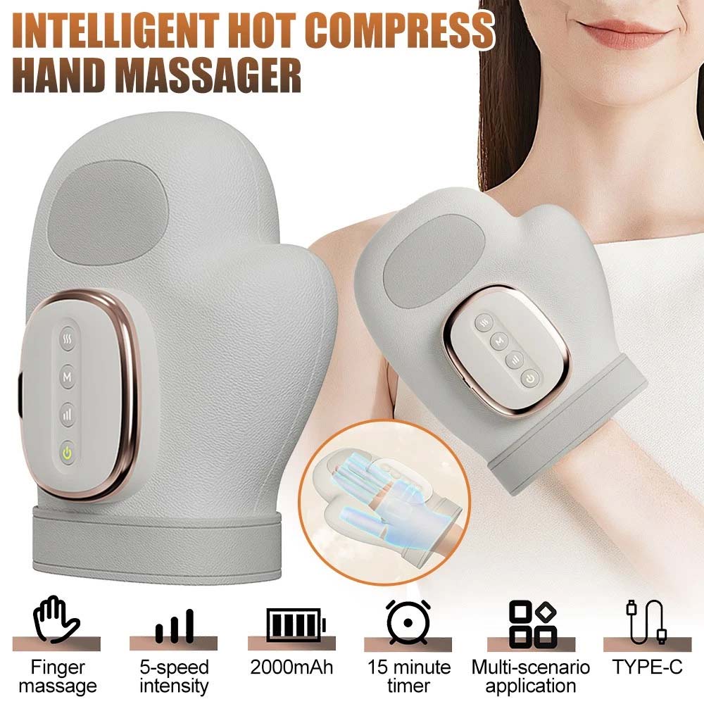 Cordless Hand Massager with Heat & Compression - for Arthritis & Carpal Tunnel