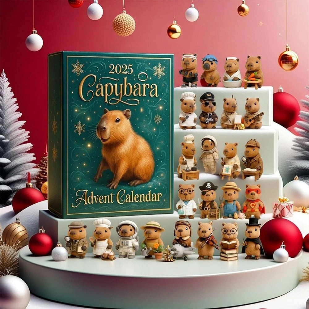 2025 Capybara Christmas Countdown 2D Acrylic Advent Calendar with 24 Unique Ornaments