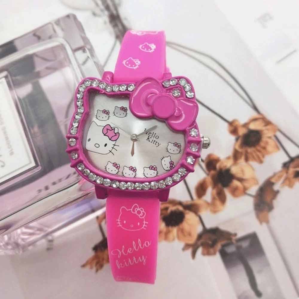 Girls Cartoon Quartz Watch – Cute Pink Wristwatch with Adjustable Strap, Gift Ready