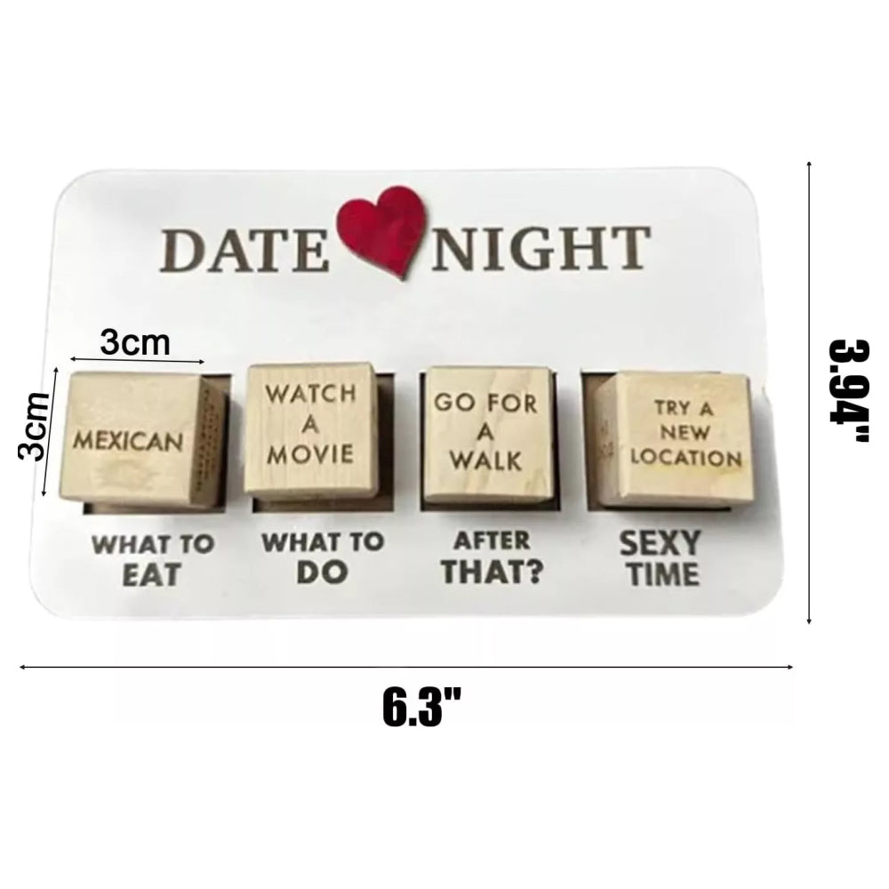 Wooden Date Night Dice: After Dark Edition - Romantic Adventure Dice for Couples