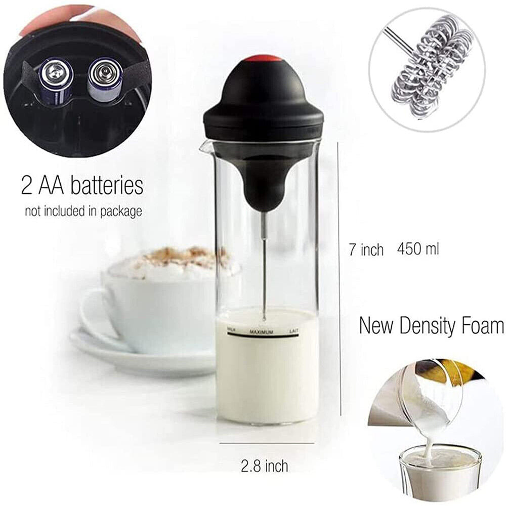 Handheld Electric Coffee Milk Frother Kitchen Whisk Automatic Mixer Jug Cup