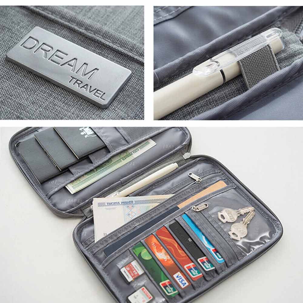 Passport Holder Travel Document Wallet Waterproof RFID Bag Family Case Organizer