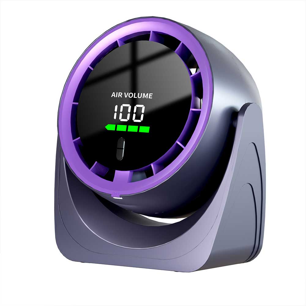 NEW FASHIONABLE RECHARGEABLE 360 DEGREE ROTATING FAN WITH DIGITAL DISPLAY