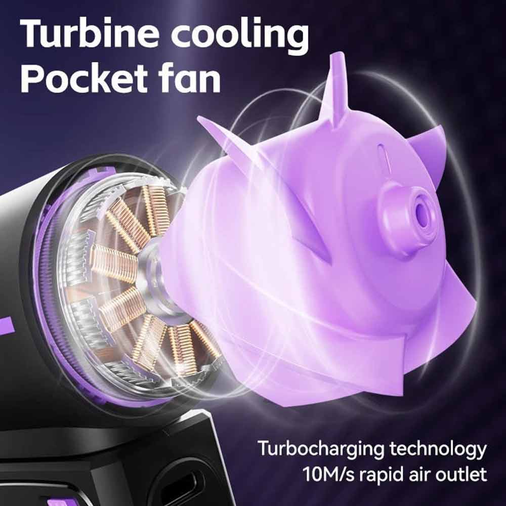 Handheld Turbo Fan – USB Rechargeable 3600mAh Portable Adjustable Airflow