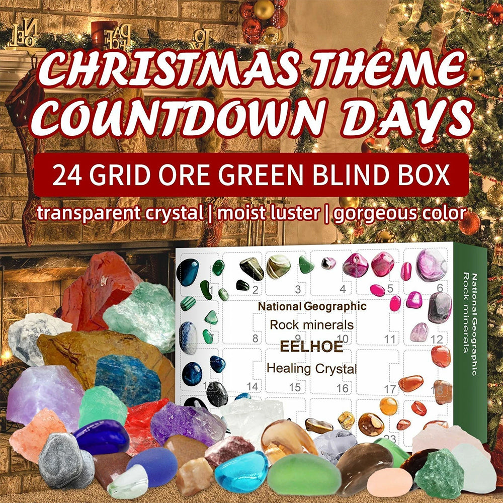 2025 Crystal Advent Calendar with 24 Healing Stones & Minerals | Countdown to Christmas with Science & Magic