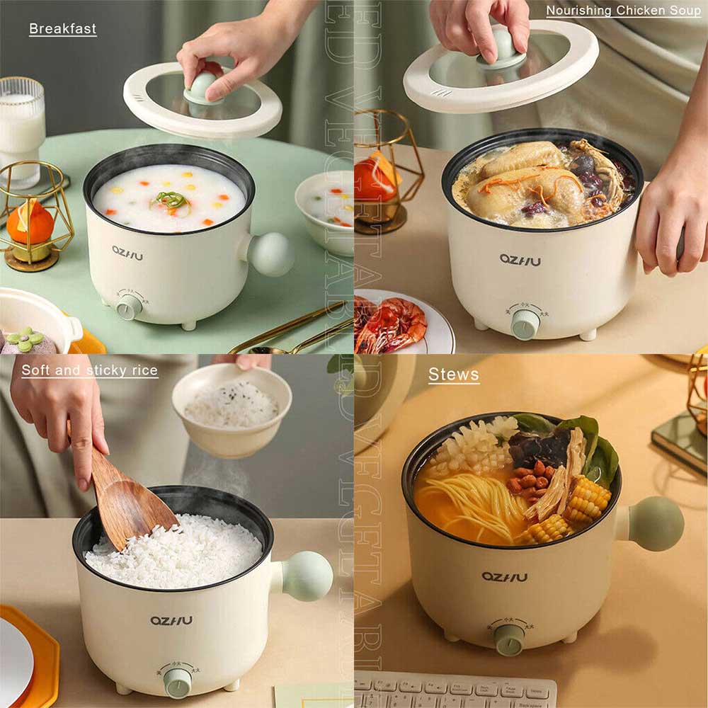 Portable Mini Electric Cooker – 1-2 Person Small Boiling & Stewing Pot for Dorm, Office & Travel