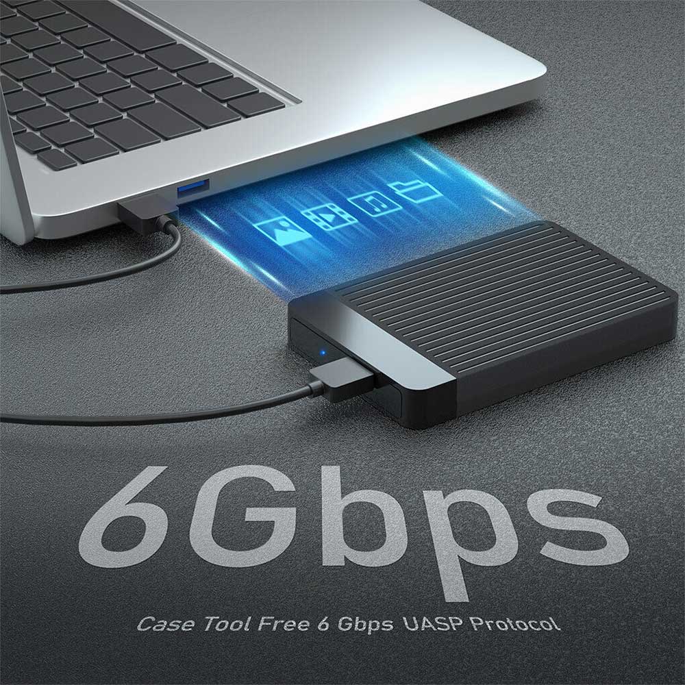 USB 3.0 Type-C Portable External Hard Drive Disk Case SATA HDD SSD 6Gbps