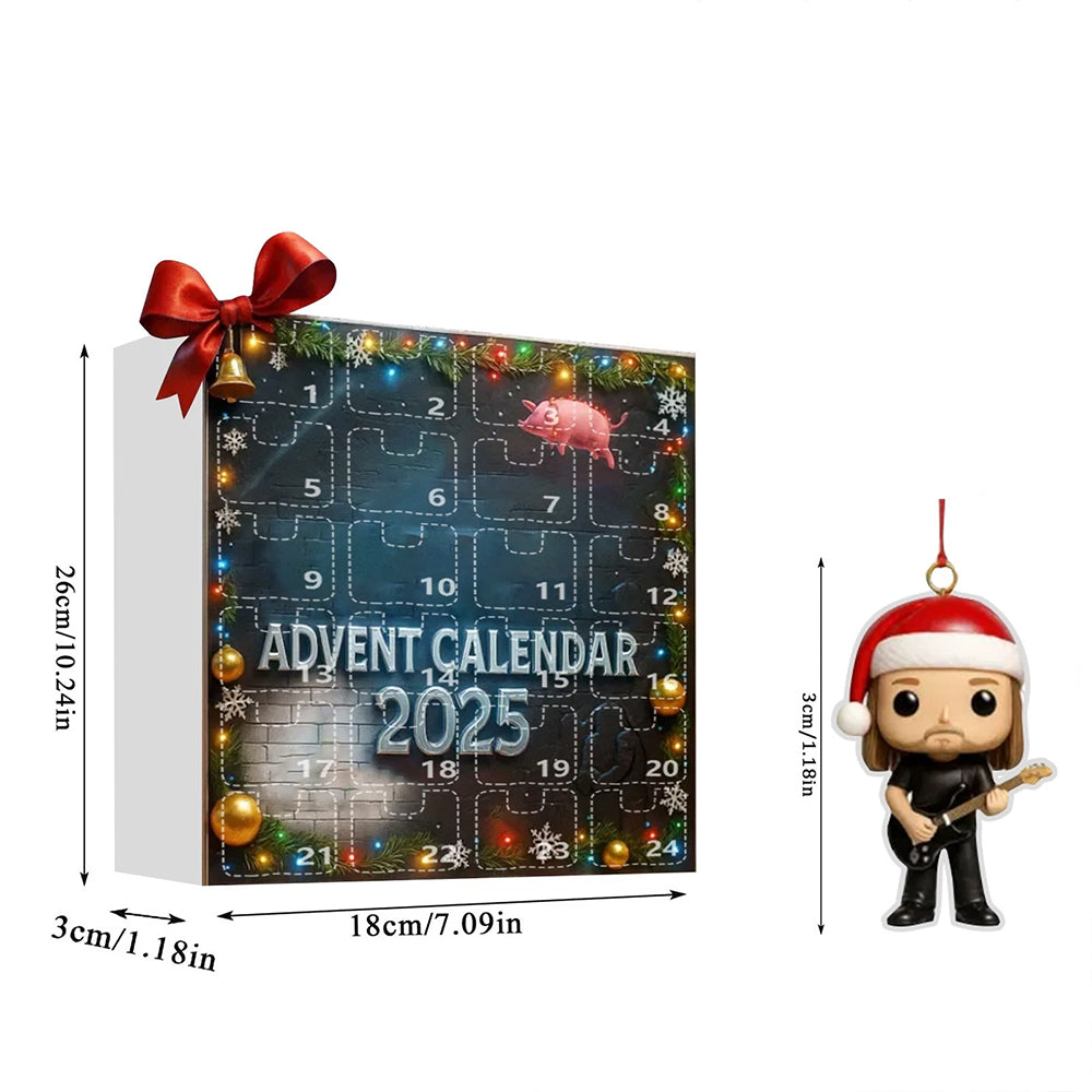 2025 Pink Floyd Advent Calendar 2D with 24 Tarot Card Pendants - Unique Christmas Countdown Gift