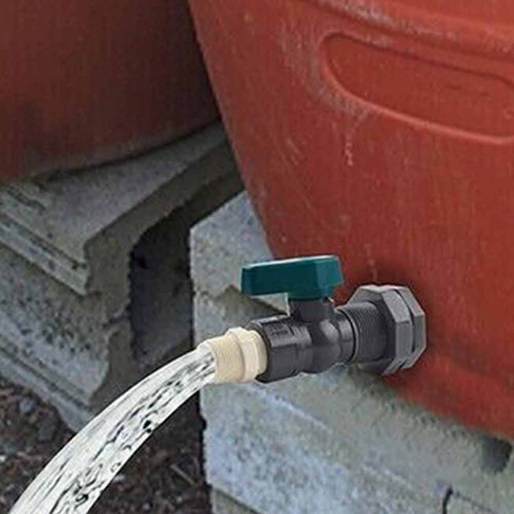 Rain Barrel Water Spigot Kit 3/4" Ball Valve and Bulkhead Fitting Outdoors