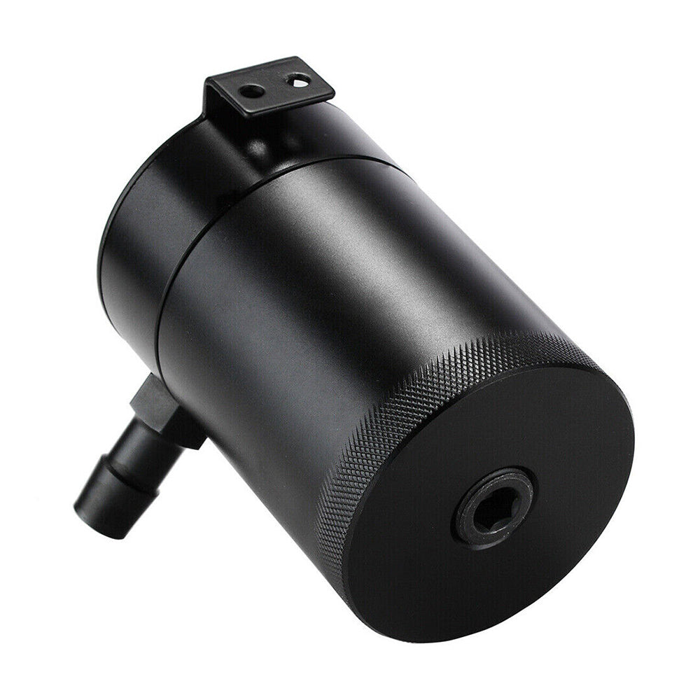 Universal Car Baffled Aluminum Oil Catch Can 2 Port Oil Catch Tank Reservoir