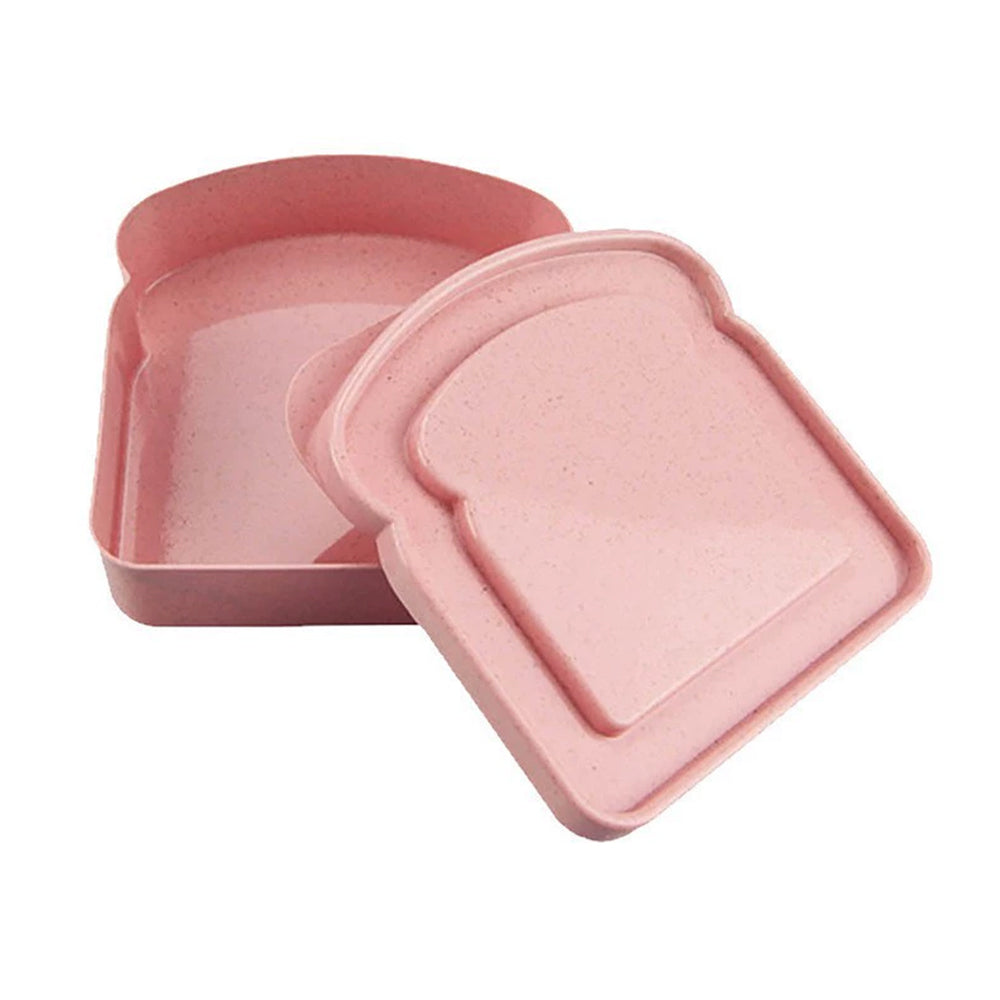 2-Pack Sandwich Storage Box - Reusable Lunch Container for Bread & Snacks