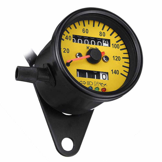 Universal Motorcycle Odometer Speedometer KMH Tachometer Speedo Gauge LED Light