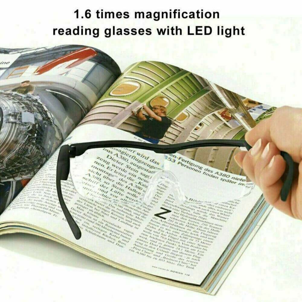 Mighty Sight 160% Magnifying Eyewear HD Glasses Unisex With LED Lights Glasses