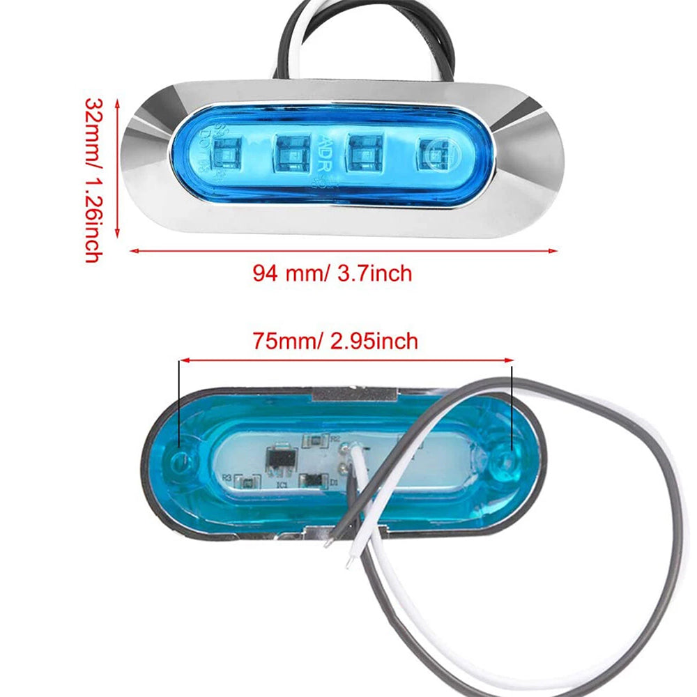 4x Marine Boat LED Courtesy Lights Cabin Deck Walkway Stair Light Blue 12V -24V