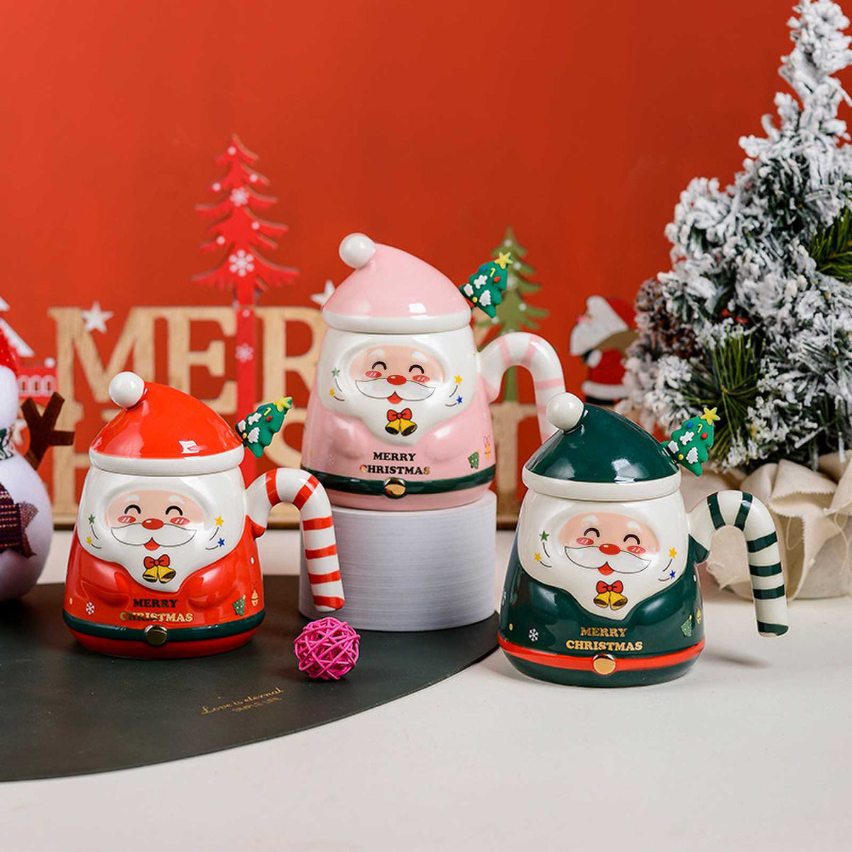 Christmas Coffee Mug – 400ml Ceramic Santa Cup with Gift Box for Xmas