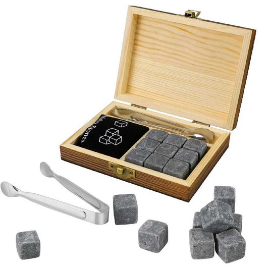 Whiskey stones Fine Wooden Box Set Father's Day Gift