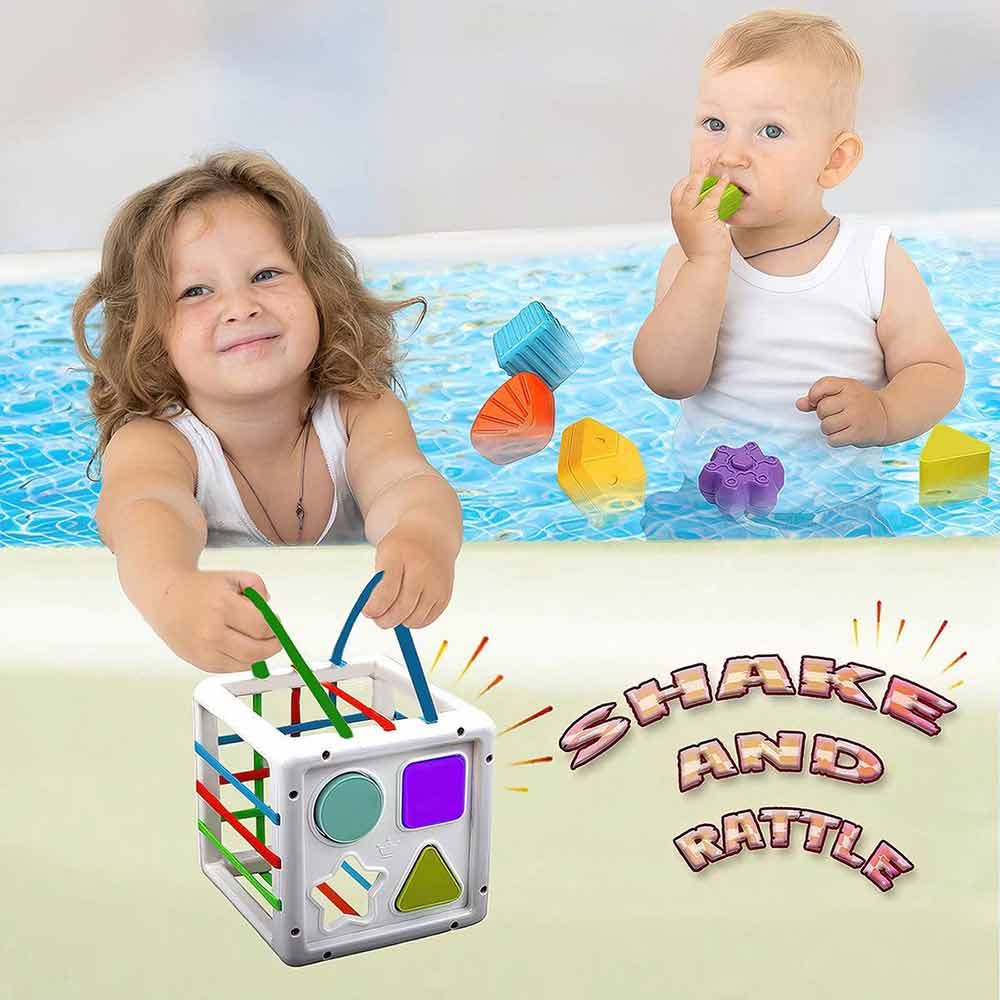Montessori Sensory Toy – Shape Sorter & Stacking Blocks, Early Learning Set