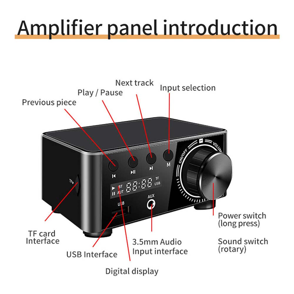 Wireless Digital Amplifier Board Stereo Bluetooth MP3 Power Single Amplifier
