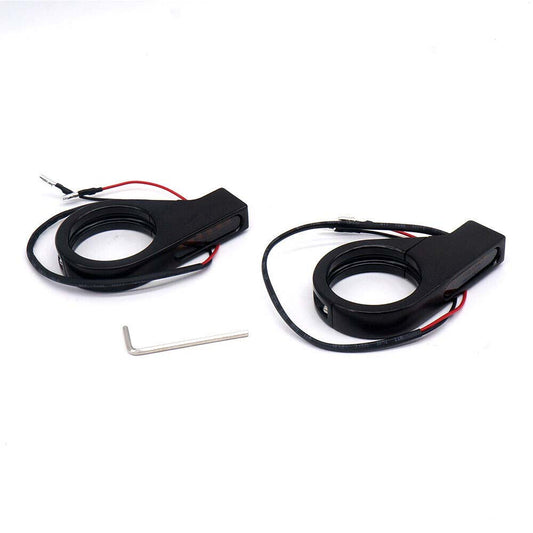2X Motorcycle Bike 41mm Fork Tubes LED Turn Signal Indicators Light Amber