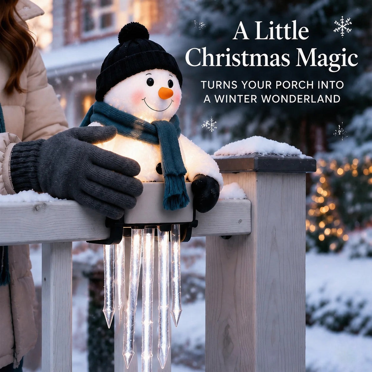 5 LED Solar Santa Icicle Light – IP65 Outdoor Christmas Fence Decoration