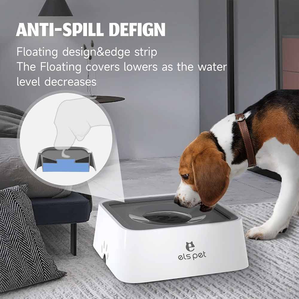 Dog Water Bowl with Filter – 1.5L Non-Spill Slow Drink Pet Water Bowl
