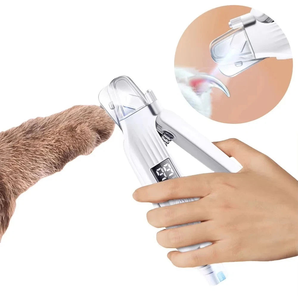 Electric Pet Nail Trimmer – 2-in-1 Clipper & Grinder with LED, USB Rechargeable
