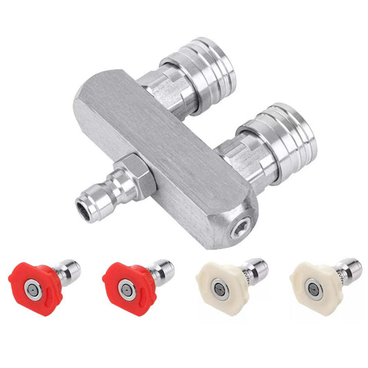Dual Nozzle Pressure Washer – 1/4" Quick Connect Spray Tips (0° Red & 40° White)