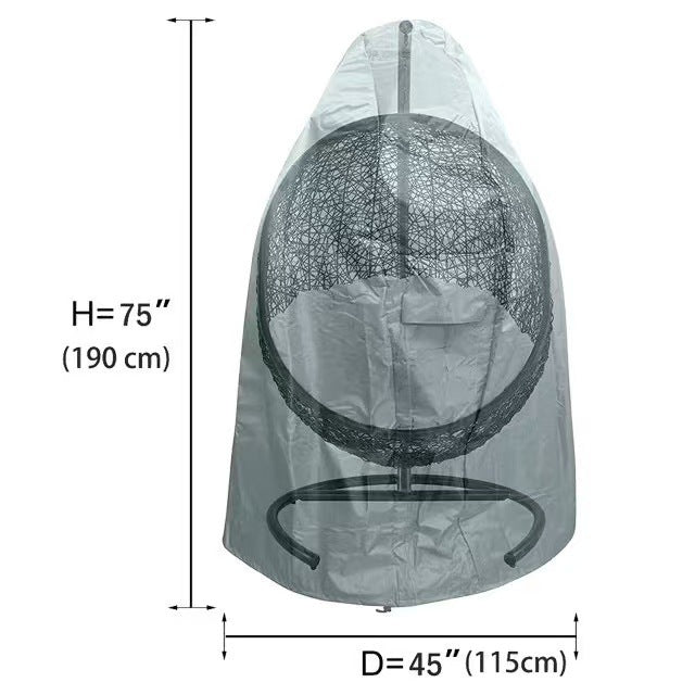 Outdoor Hanging Egg Chair Cover - Waterproof 210D Oxford Fabric Dust & Rain Protection