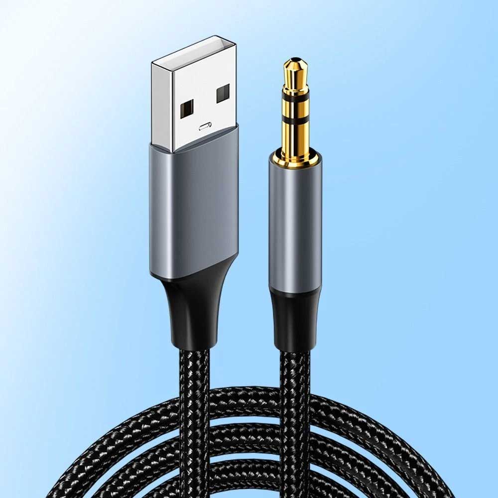 USB A to 3.5 Jack Adapter Wire USB to 3.5mm Aux Line Male to Male Audio Cable