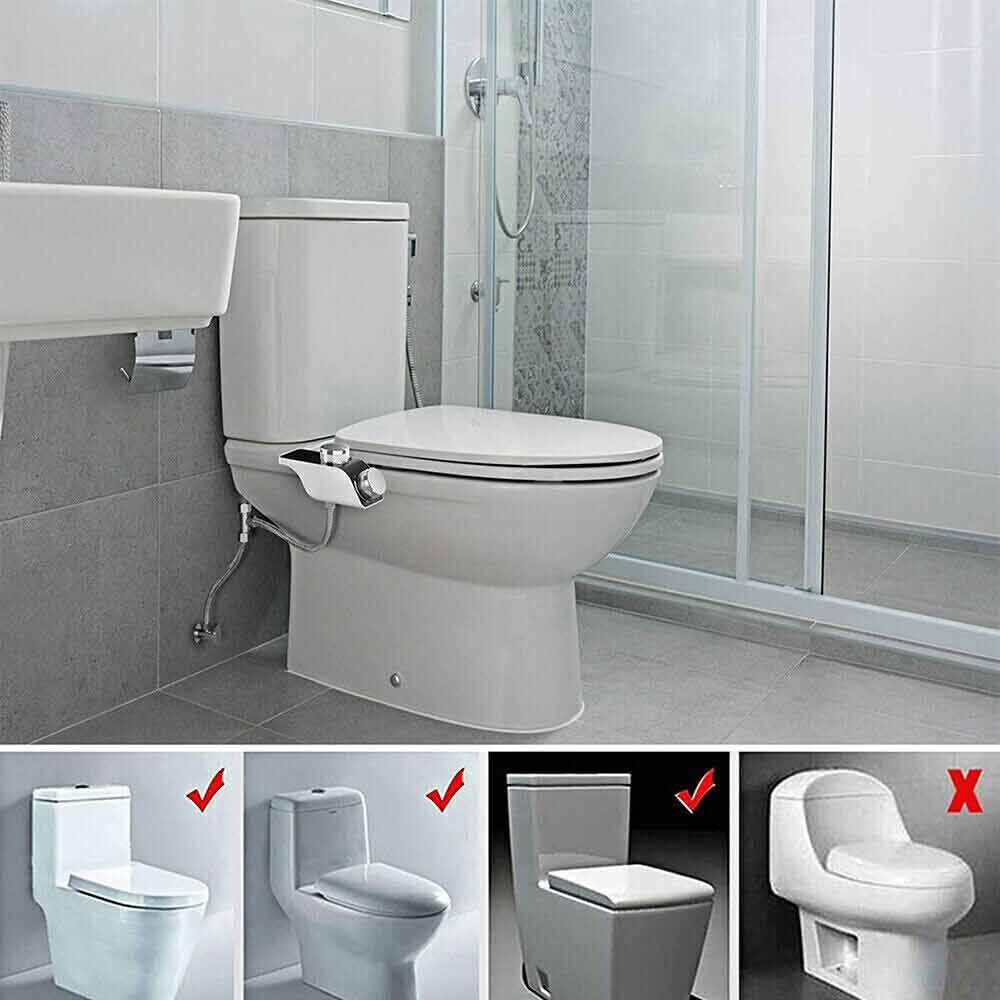 Dual Nozzle Hygiene Toilet Bidet Water Wash Clean Unisex Seat Attachment Sprayer