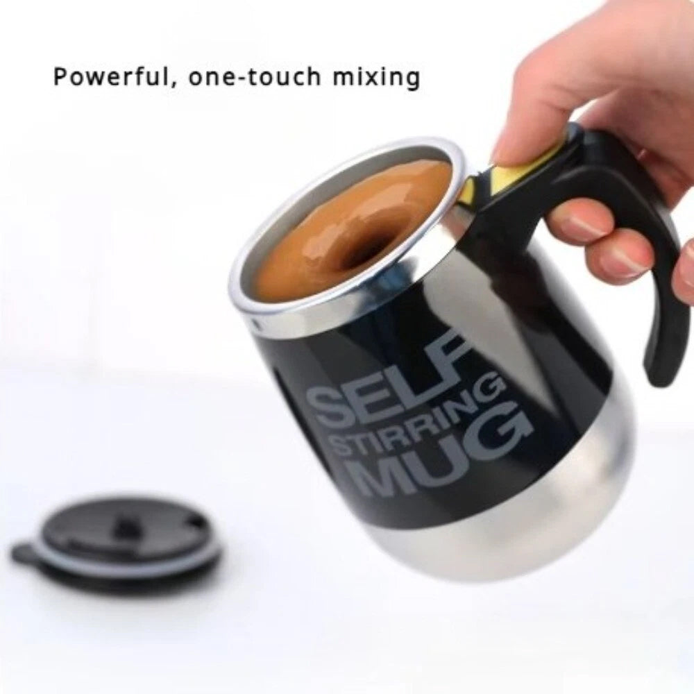 Self-Stirring Travel Mug - Automatic Mixing Cup for Coffee, Milk Tea, Protein Shakes & More
