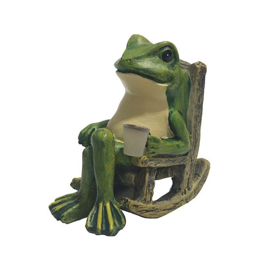 Solar Powered Mini Frog Garden Statue - LED Outdoor Indoor Decor, Waterproof