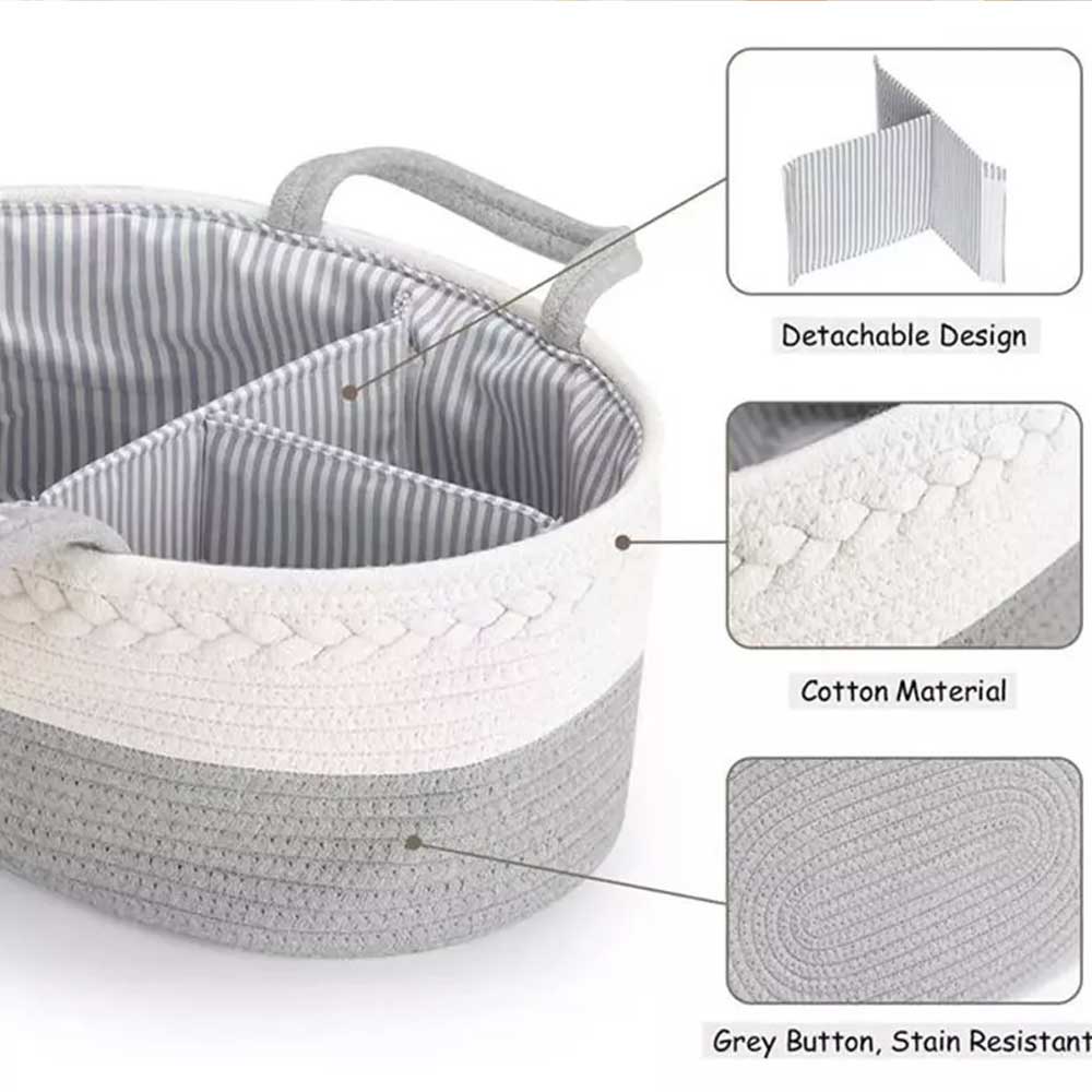 Nappy Caddy,Baby Diaper Caddy Organiser, Portable Nursery Storage Basket