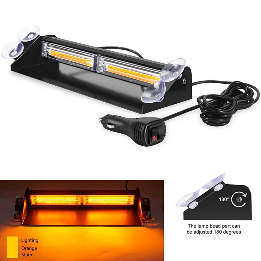 LED Warning Strobe Light Bar - 12V-24V Amber Flashing Roof Beacon for Recovery