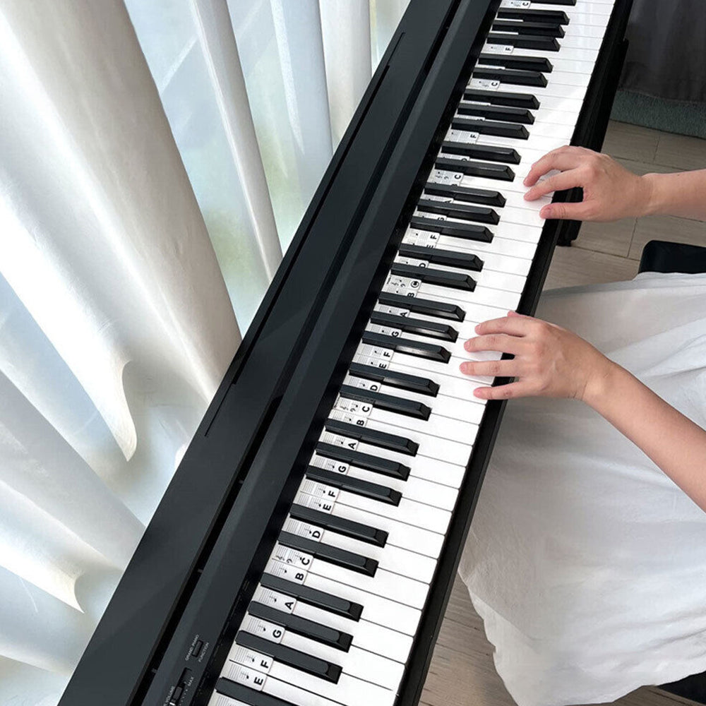 Removable Piano Keyboard Note Labels Reusable Silicone Piano Stickers for 88Keys