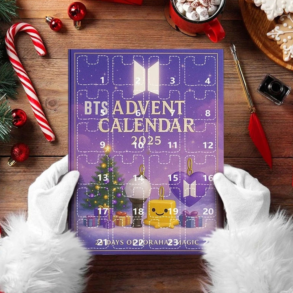 2025 BTS Advent Calendar 2D Acrylic - 24 Days Keychain Toy Christmas Countdown Gift for Fans