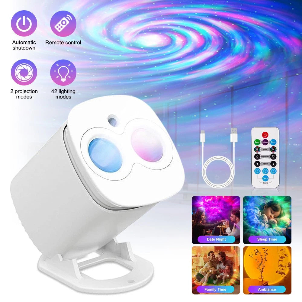 Smart Nebula Galaxy Projector Starry Lamp - Remote Control Night Light for Ceiling/Wall