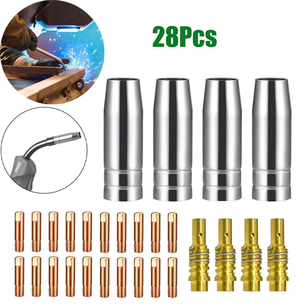 MB15 AK15 MIG Welding Torch Accessory Kit - 28PCS Consumable Nozzle Set