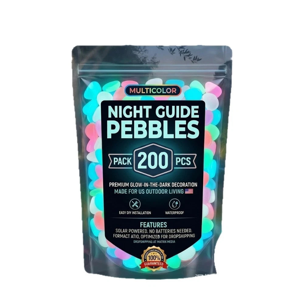 200Pcs Glow Pebbles – Luminous Garden Stones for Outdoor Decor & Pathways