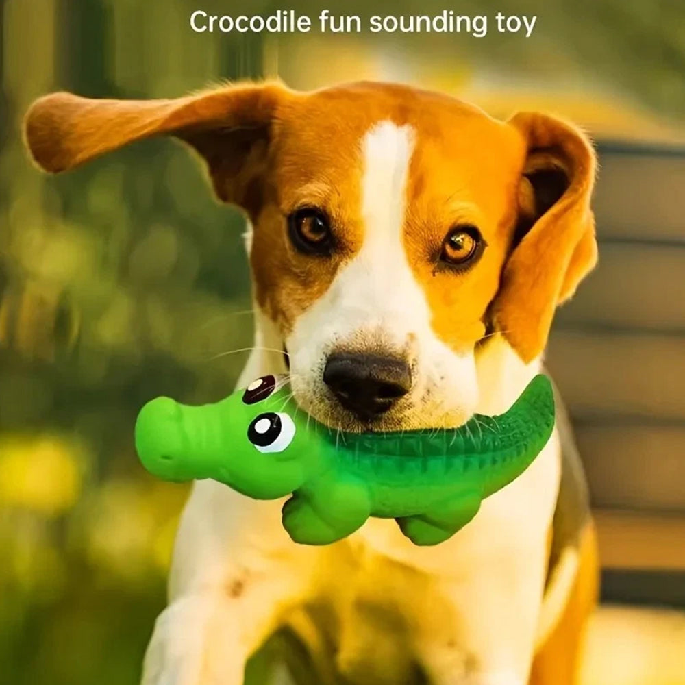 21cm Indestructible Crocodile Toy – Squeaky Dog Chew for Aggressive Chewers