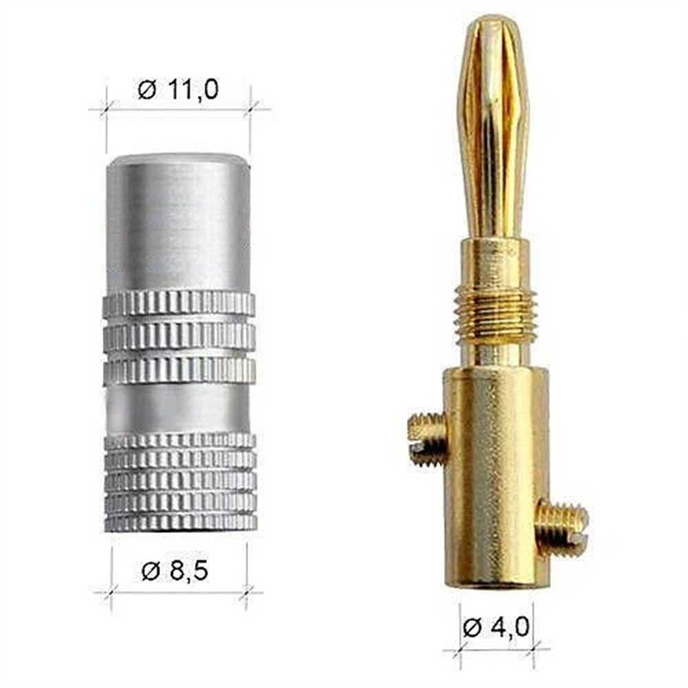 8 PCS Professional Banana Plugs - 24K Gold Plated HiFi Audio Connectors Red Black