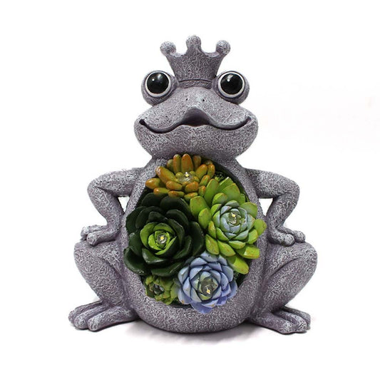 Solar Powered Light Up Fantasy Frog Garden Ornament - Outdoor LED Decor
