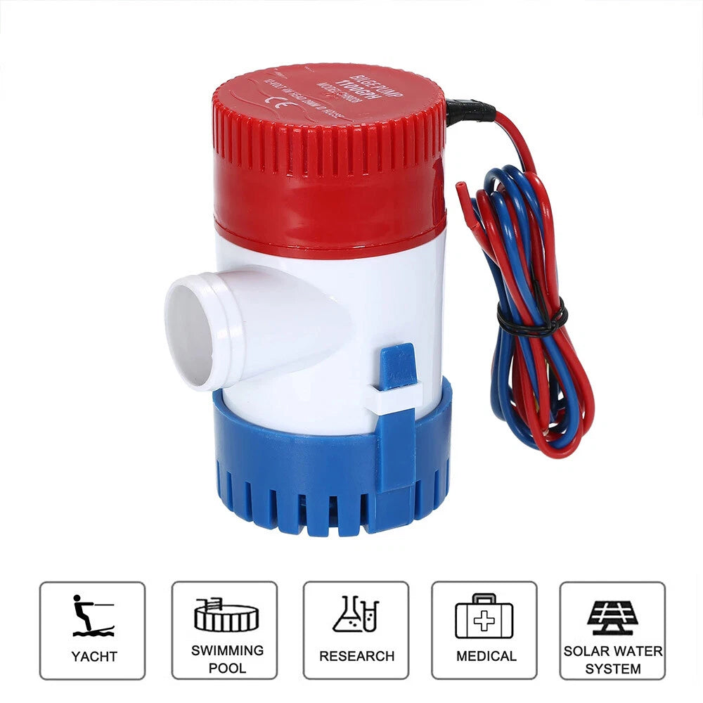 1100GPH 12V Electric Marine Bilge Pump Submersible Water Pump for Yacht Boat
